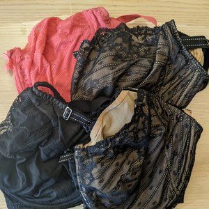 SET of 4: Chantelle Bras 38G/DDDD Underwire Adjustable Straps Lace Pre-Owned